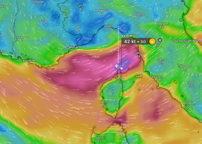 Tempête sur le Cap Corse le 2 décembre 2023